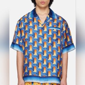 Casablanca L'Arche De Nuit-print silk shirt